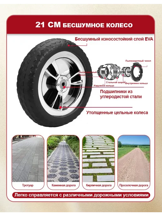 Сумка на колесах хозяйственная, черный, фото 4