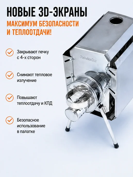 Печь-Пошехонка Турист 15л. 3D экраны, 15 л, фото 4