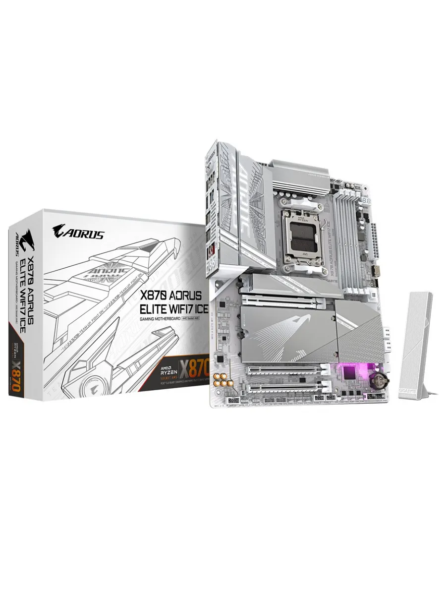 Gigabyte Материнская плата для ПК X870 Aorus Elite WIFI7 Ice