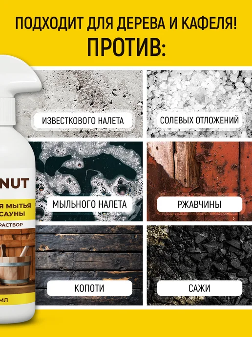 WALNUT Спрей для мытья деревянной бани, сауны, кафеля и бассейна, вариант, фото 4