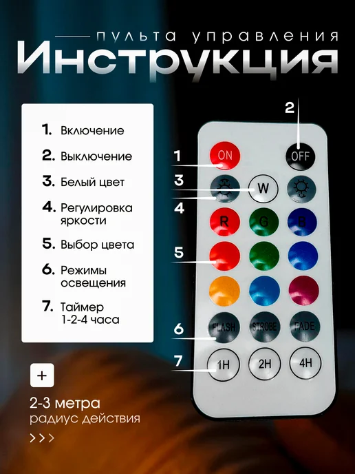 МОСТОПТ Ночник детский беспроводной LED светильник, синий, фото 6