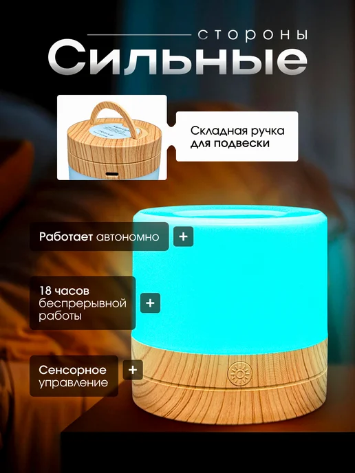 МОСТОПТ Ночник детский беспроводной LED светильник, синий, фото 7