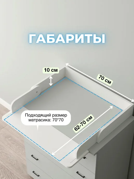 PIEWOOD Накладка на комод Littlytop, Пеленальный столик, вариант, фото 5