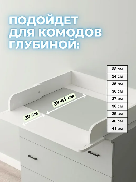 PIEWOOD Накладка на комод Littlytop, Пеленальный столик, вариант, фото 7