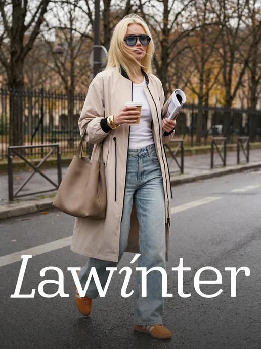 LaWinter Плащ осенний длинный модный, белый