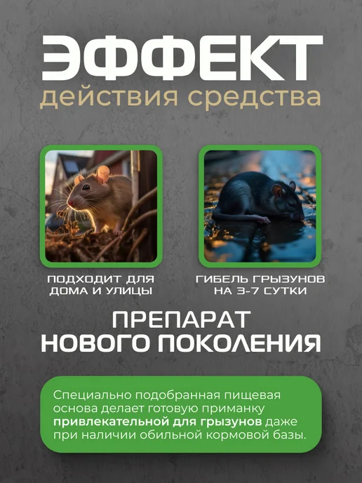 НПО ГАРАНТ Отрава для мышей и крыс мощная мумифицирующая, вариант, фото 2