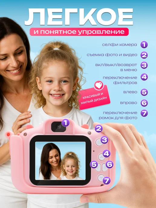 Фотоаппарат детский единорог, белый, фото 3