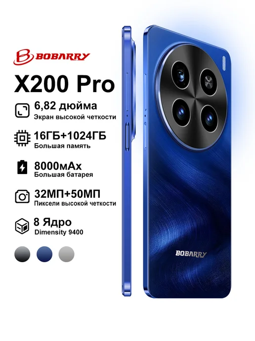 Смартфон Bobarry X200 1/1024 ГБ, синий