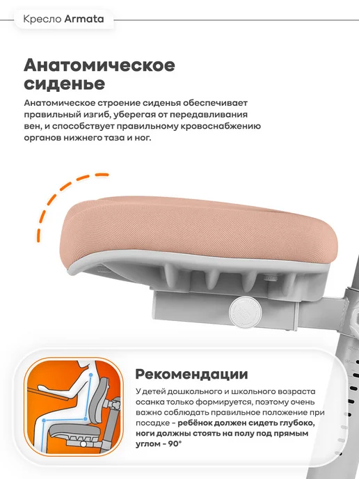 Anatomica Armata с подлокотниками кресло для школьника фиолетовый, розовый, фото 4