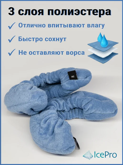IcePro Чехлы-сушки на лезвия коньков, синий, фото 4