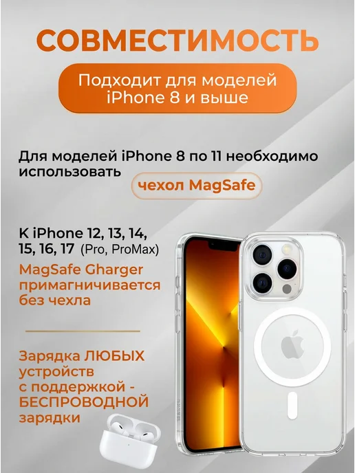 IZIBRAND беспроводная зарядка magsafe для iphone и android 20W, 20 Вт, фото 4