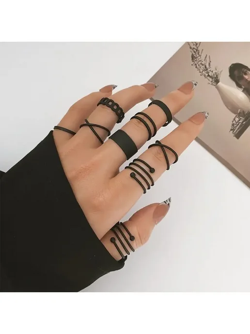 Toviq Cult Набор колец бижутерия украшения, вариант, фото 5