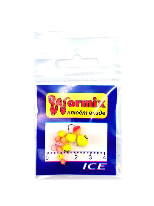 Wormix Набор мормышек Дробь для зимней и летней рыбалки 25 шт, желтый, фото 3