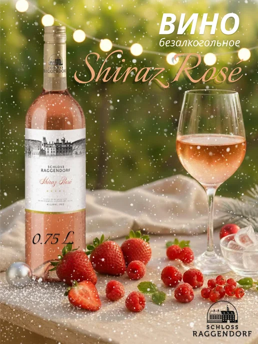 Schloss Raggendorf Вино безалкогольное розовое полусладкое Shiraz Rose 0,75л, 750 мл