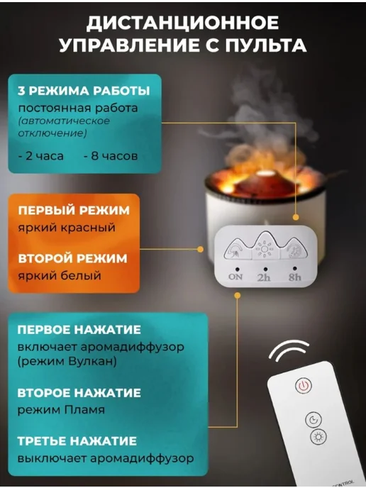 ArmStore-lux Увлажнитель воздуха для дома настольный вулкан, белый, фото 7