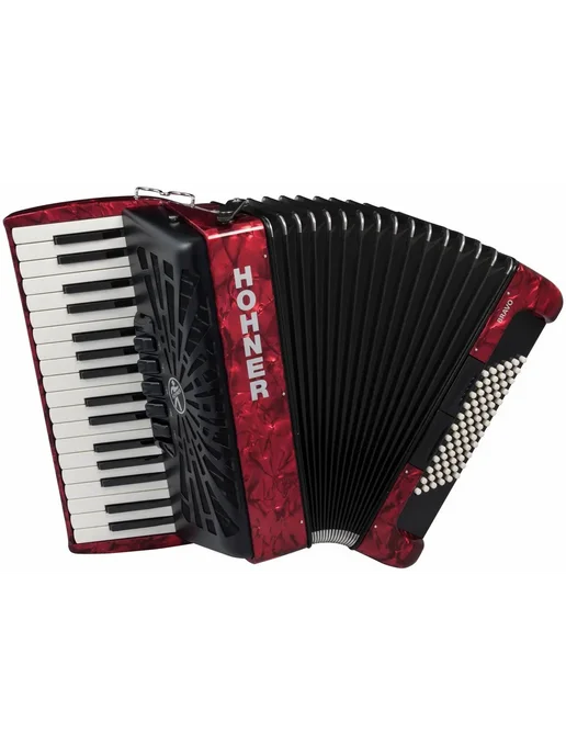 HOHNER Аккордеон 3 4 A16632, 3-х гол, 72 б, правая клавиатура G-E, красный