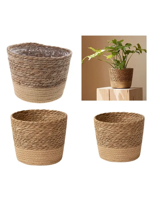 Горшок для цветов соломенный салатовый 17 5x12 см, 5x12 см, фото 8