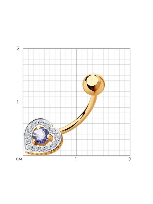 DIAMANT-ONLINE Золотой пирсинг, золотой, фото 2
