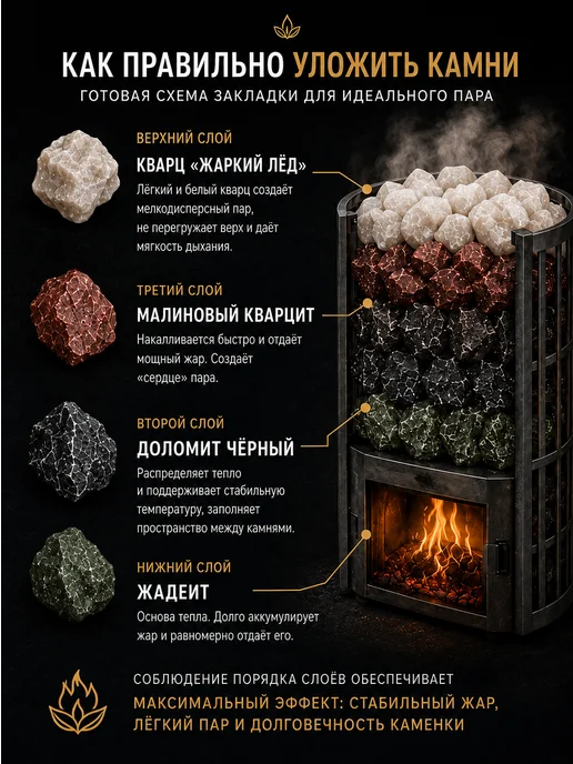 Камни для бани,жадеит, малиновый кварцит, доломит, кварц.5кг, вариант, фото 5