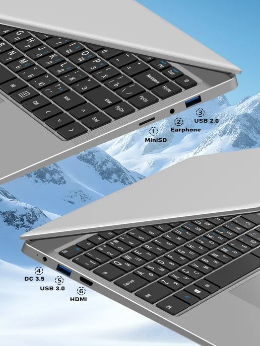 Ноутбук 14" Intel J3710, 8 512ГБ SSD для учёбы и работы, 512 ГБ, фото 5