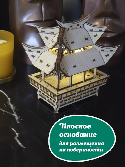Форест Украшение для дома домик сборный с подсветкой для растений, бежевый, фото 3