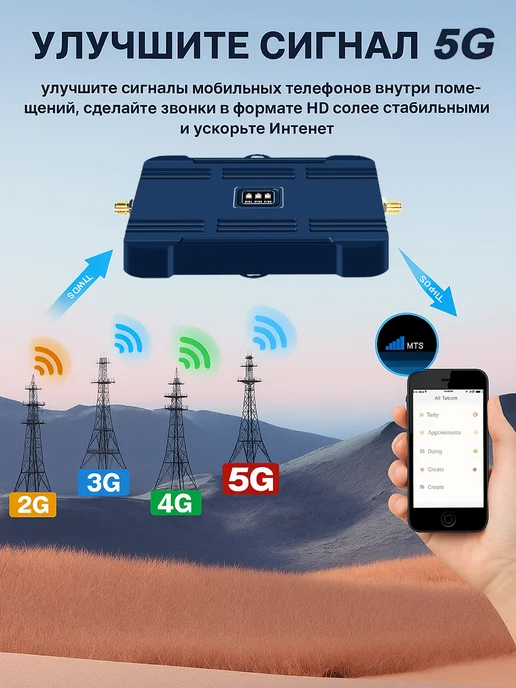 Verleza Усилитель сотовой связи и интернета LTE 900-1800-2100 МГц, серый, фото 3