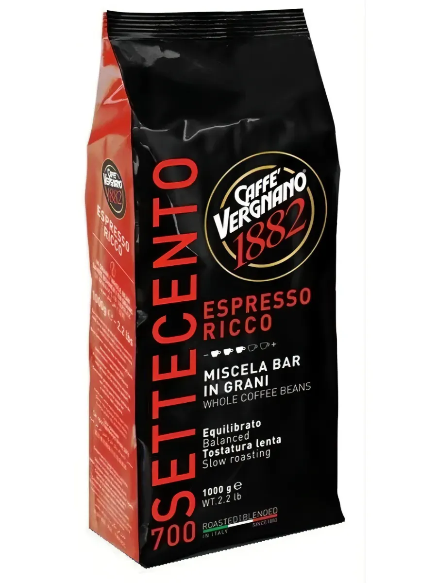 Espresso Ricco 700 кофе в зернах 1кг 70 30