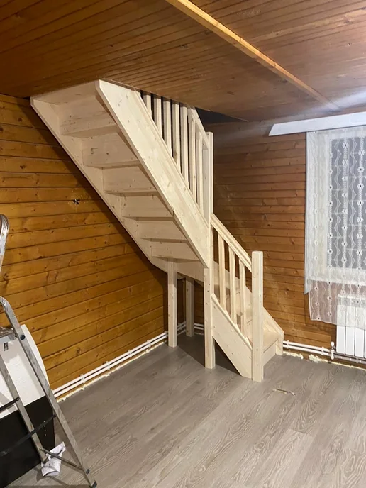 StairShop Лестница деревянная межэтажная проем 1340х1340 мм (левая), 950x1710 мм, фото 8