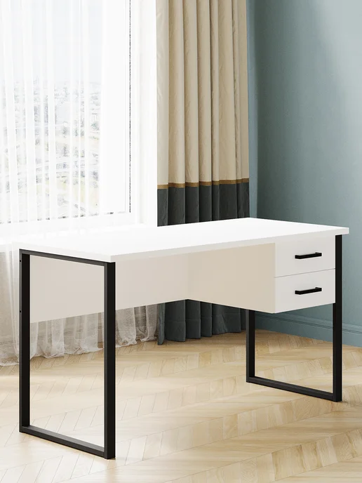 Make Mebel Стол Андерс 120 см письменный с ящиками Зеленый+Серый, черный, фото 5