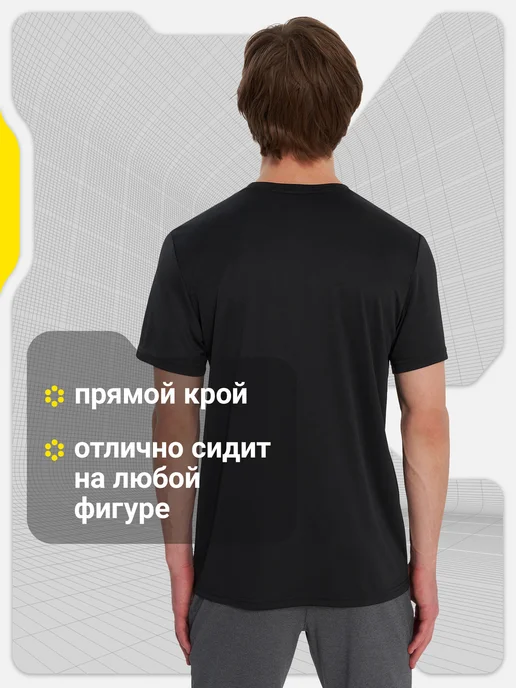 GSD Футболка мужская прямого кроя черная, черный, фото 2