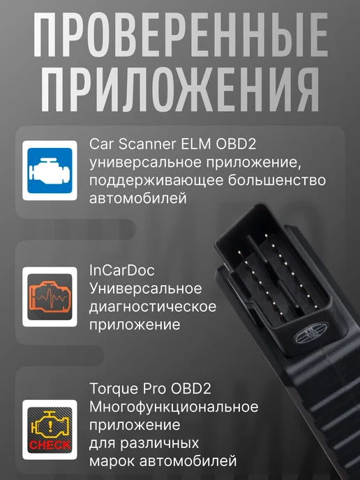 CAR PARADISE Автомобильный Wi-Fi сканер elm 327 v1.5 obd2, черный, фото 6