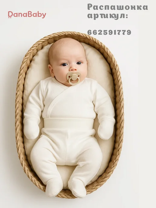 DANA baby Ползунки для новорожденного малыша, белый, фото 3