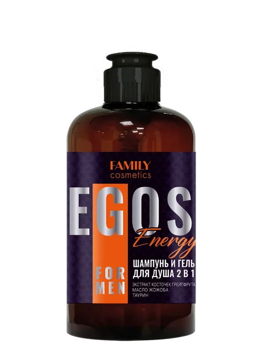 Family Cosmetics Шампунь и гель для душа мужской 2в1 Energy EGOS for men, 470 мл, фото 4