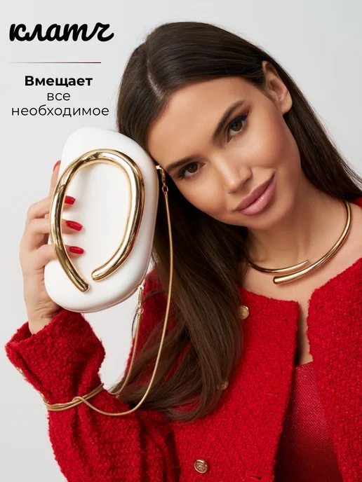 KARRERA Сумка клатч кросс-боди вечерняя, белый, фото 2