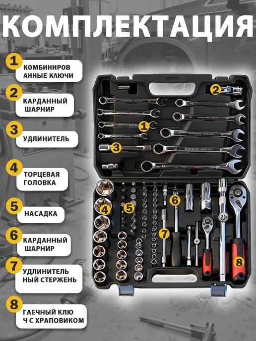 SRUNV Набор инструментов для автомобилей, содержащий 82 аксессуар, черный, фото 2