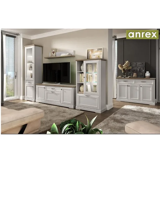 ANREX Шкаф с витриной Toscana New 1V1D3N, бежевый, фото 7