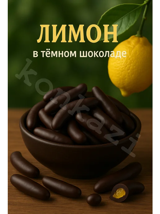 konkazi Лимон в темном шоколаде лимонные корочки, вариант, фото 2