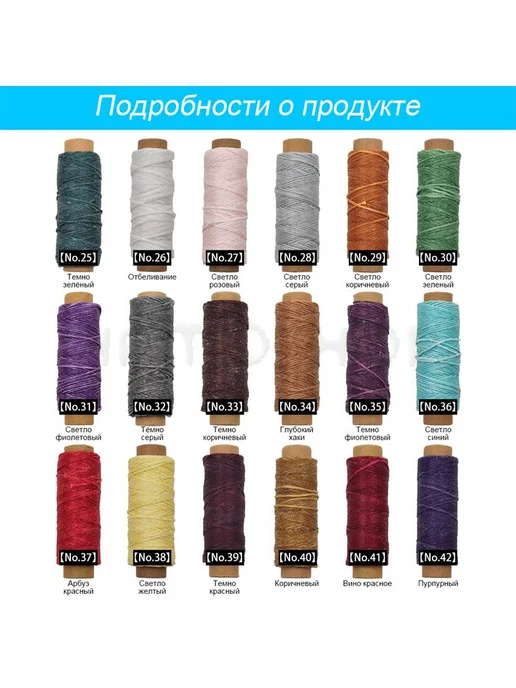 Нитки для кожи вощёные 0 8мм темно-зел 12м, 12 м, фото 4