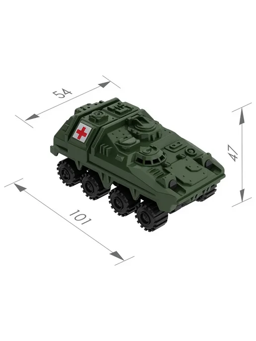 Игрушечный БТР "Санитар" пластик 10x5x4 см НОРДПЛАСТ, вариант, фото 2