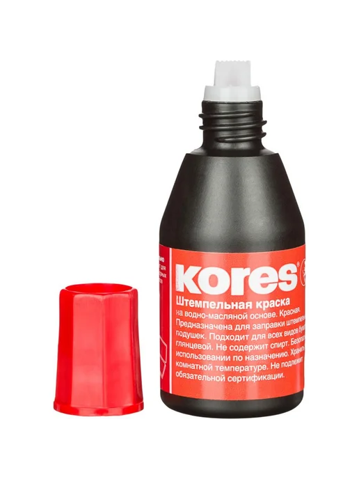 Kores Краска штемпельная 27мл, красная, 10 шт, 27 мл, 10 шт, фото 5