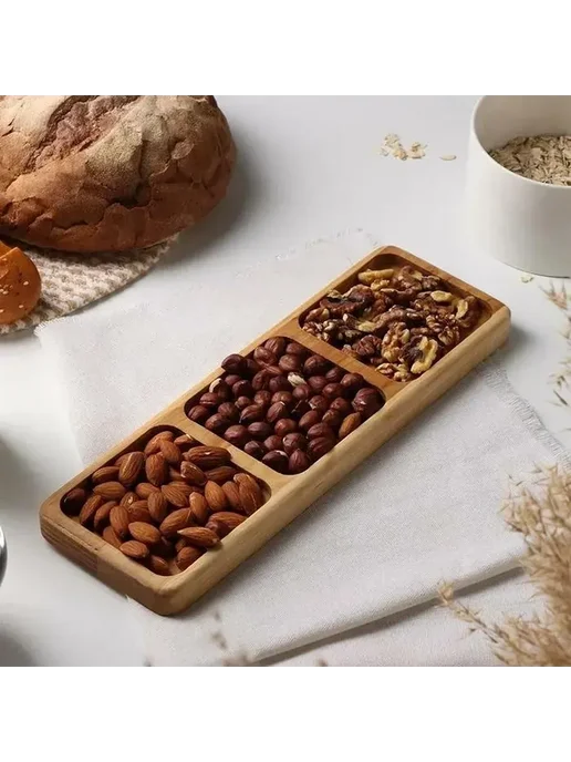 Andani Менажница бук для орешек и закусок, коричневый, фото 2