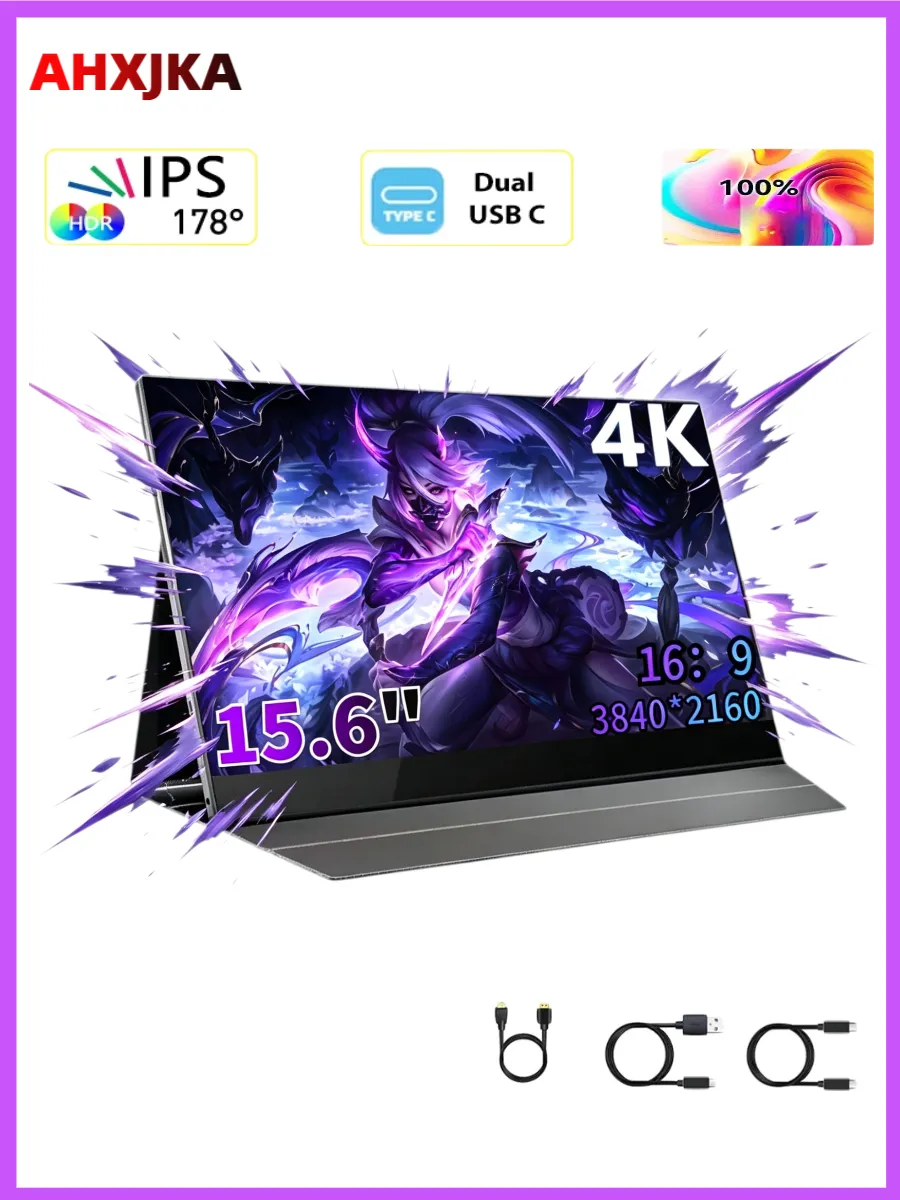 15,6" IPS-дисплей 3840×2160, 4K ,угол обзора 178°