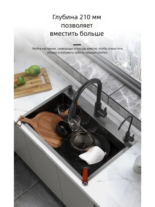 Мойка для кухни, серый, фото 5