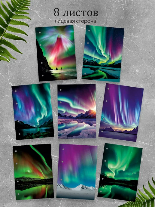 Pank.serg Разделители pinterest для тетради А4, северное сияние, 8 шт, фото 3