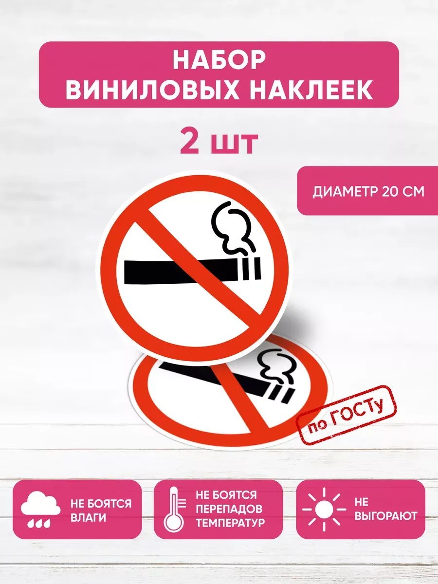 Наклейка табличка информационная Не курить!