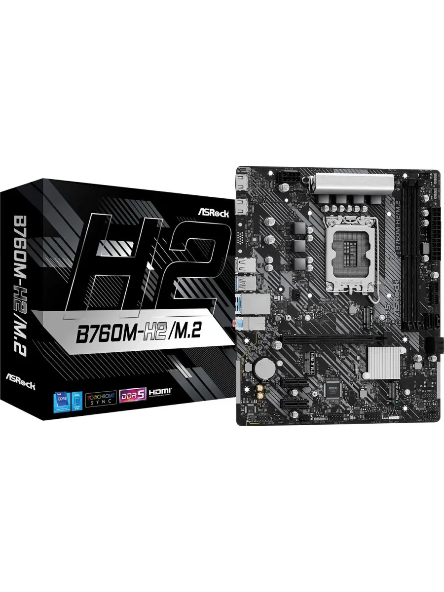 ASRock Материнская плата B760M-H2-M.2 Soc-1700 Intel B760 2xDDR5 mA