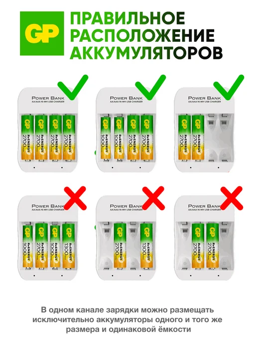 GP Зарядное устройство для аккумуляторных батареек, вариант, фото 7