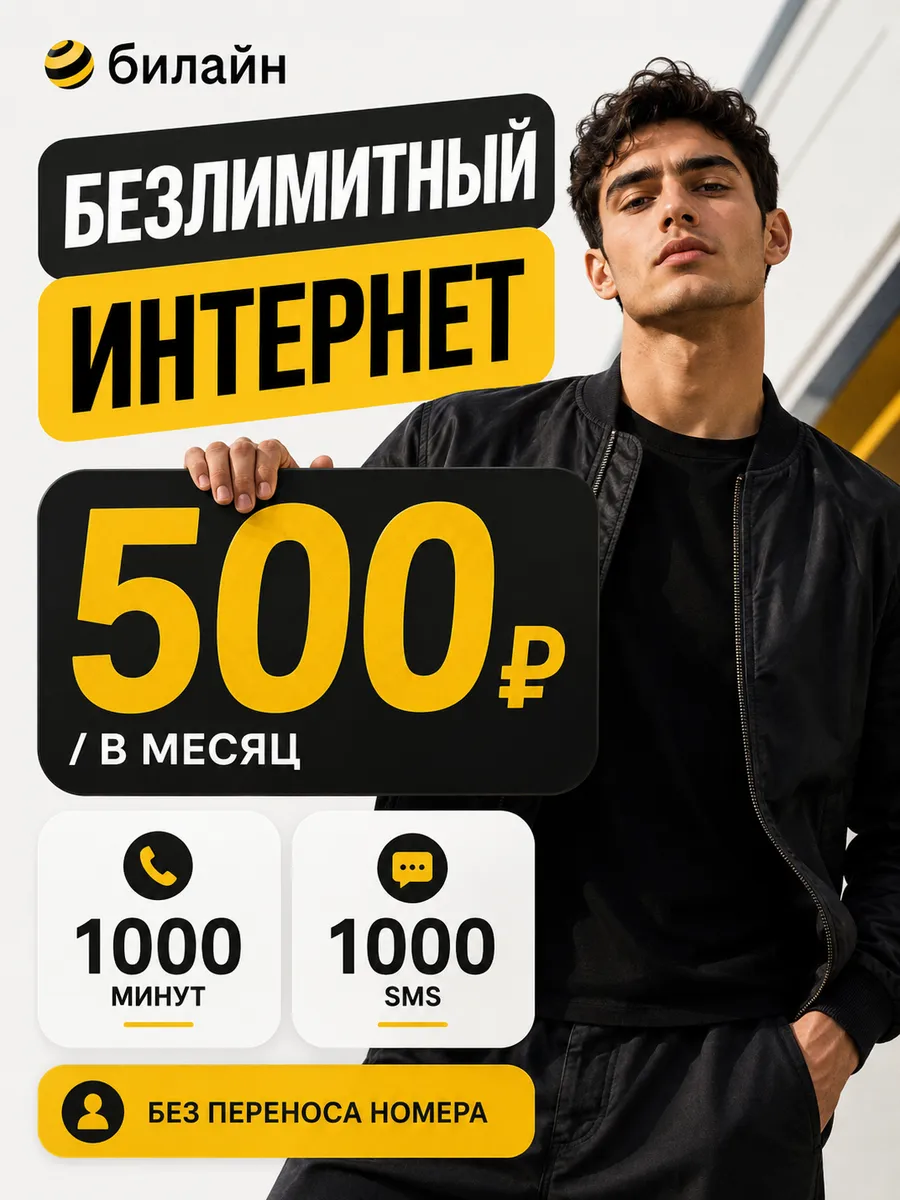Сим-карта "Эксклюзивный онлайн лайт", безлимитный за 290 р