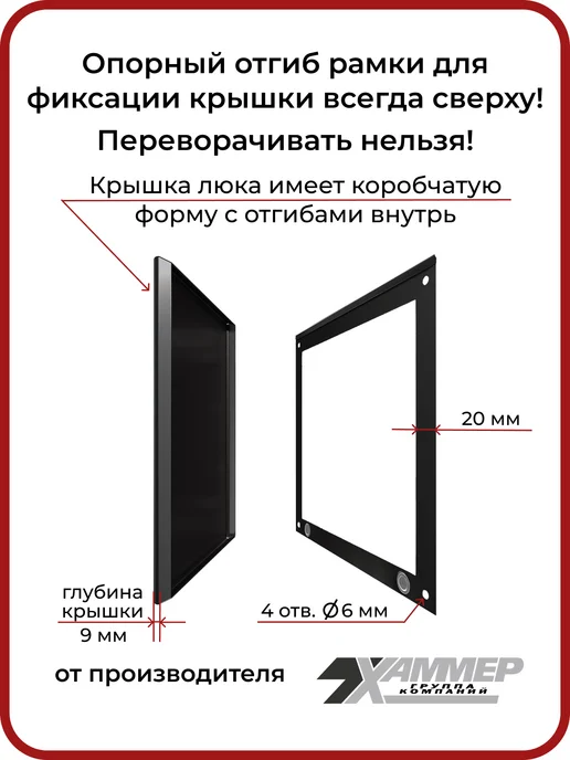 Хаммер Люк ревизионный 20х20 на магнитах Стикер, 200х200 Белый, 40x60, фото 2