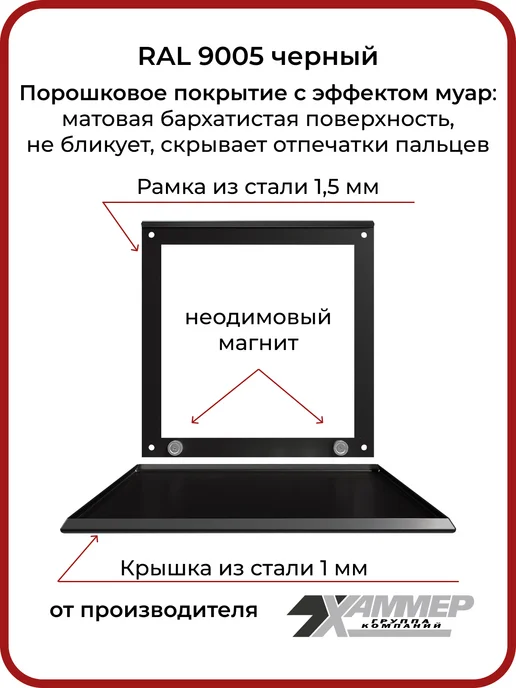 Хаммер Люк ревизионный 20х20 на магнитах Стикер, 200х200 Белый, 40x60, фото 3